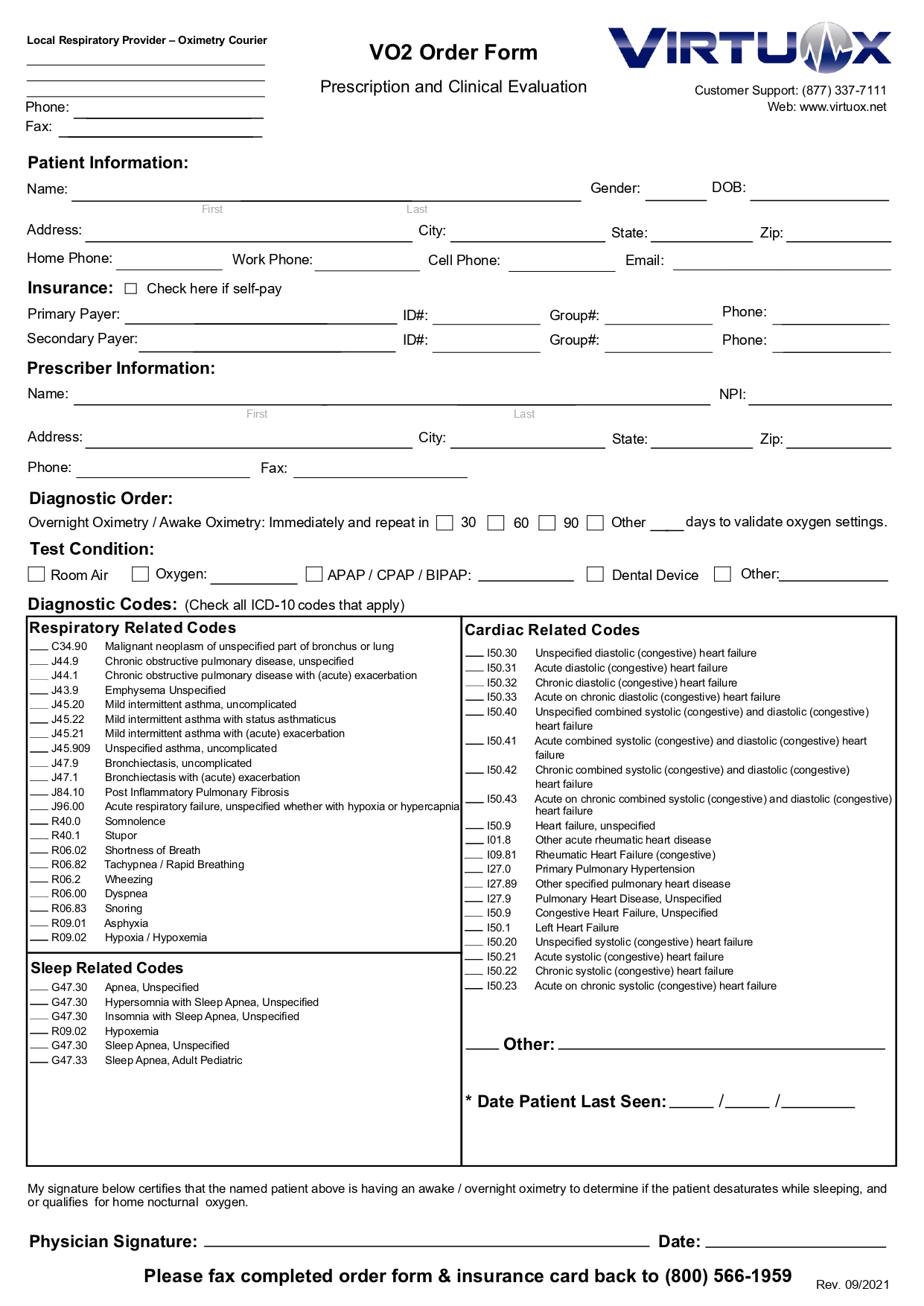 diagnostic testing overnight oximetry home sleep testing and physician order form